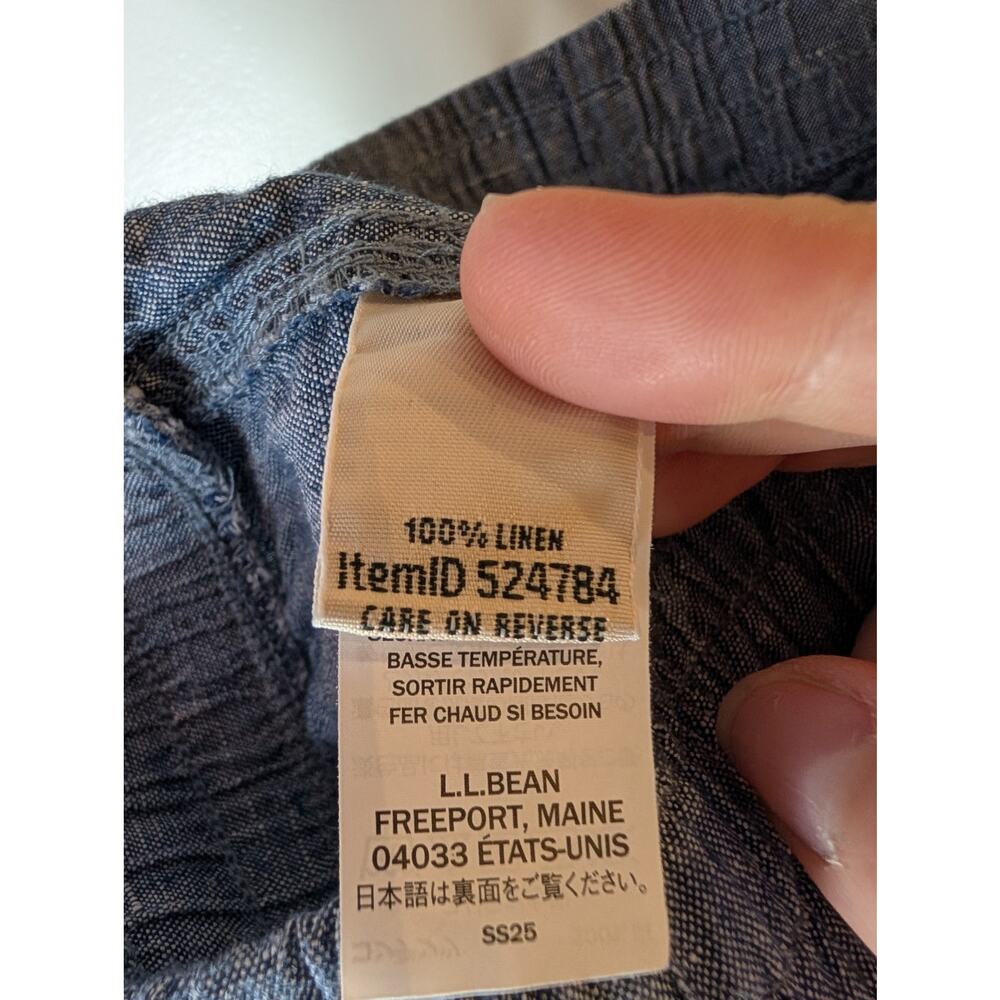 L.L. Bean Women's Gray Drawstring Linen-Blend Shorts - Picture 5 of 6